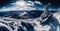 Winter panorama snowy mountains, snow-capped peaks - AI generated image