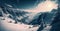 Winter panorama snowy mountains, snow-capped peaks - AI generated image