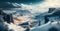 Winter panorama snowy mountains, snow-capped peaks - AI generated image