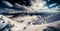 Winter panorama snowy mountains, snow-capped peaks - AI generated image