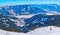 Winter panorama of Zell am See from Schmitten mount, Austria