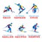 Winter para sports icon set. Athletes with disabilities. With inscription