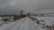 Winter path and cloudy day near Doupovske mountains