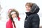 Winter people: young couple