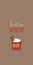 Winter phone background with hot chocolate