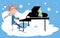 Winter piano concert illustration