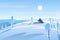 Winter picturesque landscape vector illustration