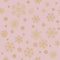 Winter pink hand drawn seamless pattern print with gold beauty snowflakes. Luxury background with golden snow crystals. Happy New