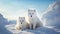 winter polar foxes cute