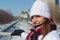 Winter portrait of a woman at the Ottawa Rideau Canal