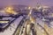 Winter in Prague - city panorama with Tyn Cathedral and Clock Tower