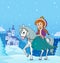 Winter princess riding horse 3