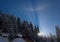 Winter rainbow in the mountains