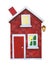 Winter red bricks house clip art