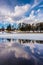 Winter reflections at Kiwanis Lake, in York, Pennsylvania.