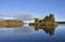 Winter Reflections of Wooded Island of Scottish Reservoir