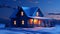 Winter Retreat: Charming Cottage Amidst Blue Sky - 3D Render