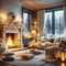 Winter Retreat: Cozy Fireside Haven with a View