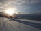 Winter road, coastline of Norway.