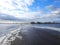 Winter road in flood time, Lithuania