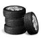 Winter rubber stack. Tyre repair shop. Auto wheel