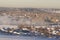 Winter rural landscape of the Russian countryside. Frosty winter