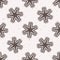 Winter Rustic Snowflake Lino Cut Texture Seamless Vector Pattern, Sketchy