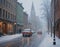 Winter\\\'s Beauty in the Urban Landscape. Generative AI