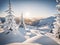 Winter\\\'s Cinematic Canvas: A Captivating Snowy Landscape