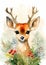 Winter\\\'s Delight: A Stunning Display of Deer Antlers, Holly Leav