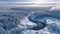Winter\\\'s Embrace: A Serene Aerial Canvas of Finland\\\'s Sparse Forest