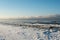 Winter\\\'s Golden Evening: Snowy Coast by the Sea. Garciema Pludmale, Latvija