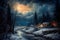 Winter\\\'s Serenade: Impressionist Snowscape