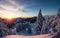 Winter\\\'s Splendid Sunrise Nature\\\'s Majesty in the Mountains