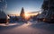 Winter\\\'s Splendid Sunrise Nature\\\'s Majesty in the Mountains