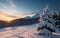 Winter\\\'s Splendid Sunrise Nature\\\'s Majesty in the Mountains