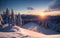 Winter\\\'s Splendid Sunrise Nature\\\'s Majesty in the Mountains