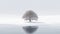 Winter\\\'s Whisper: A Minimalist Tree in a Snow-Kissed Landscape