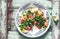 Winter Salad with Watercress, Salmon, Radish, Grapefruit, lemon and Turmeric Sauce