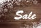 Winter sale background on wooden surface