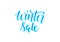 Winter Sale - blue inscription hand lettering