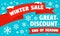 Winter sale great discount concept banner, flat style