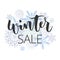 Winter sale hand written inscription