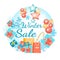 Winter Sale, Happy New Year Promotion Banner.