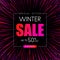 Winter sale. Pink abstract seasonal promotion poster.