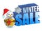 Winter sale snowman sign