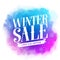 Winter sale special offer text design for holiday promotion in colorful watercolor