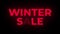 Winter Sale Text Flickering Display Promotional Loop.