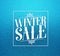 Winter sale title vector design for retail discount in blue color winter snow