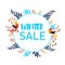 Winter sale vector poster design. Vector illustration.